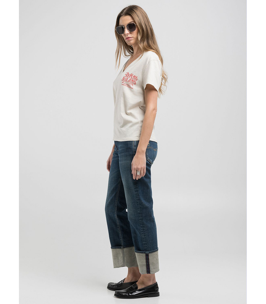 オーバーフィットスラブジャージーVネックTシャツ 詳細画像 バターホワイト 4